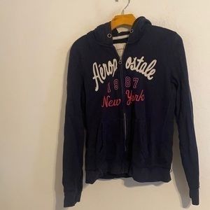 AEROPOSTLE NAVY FULL ZIP HOODIE SIZE LARGE